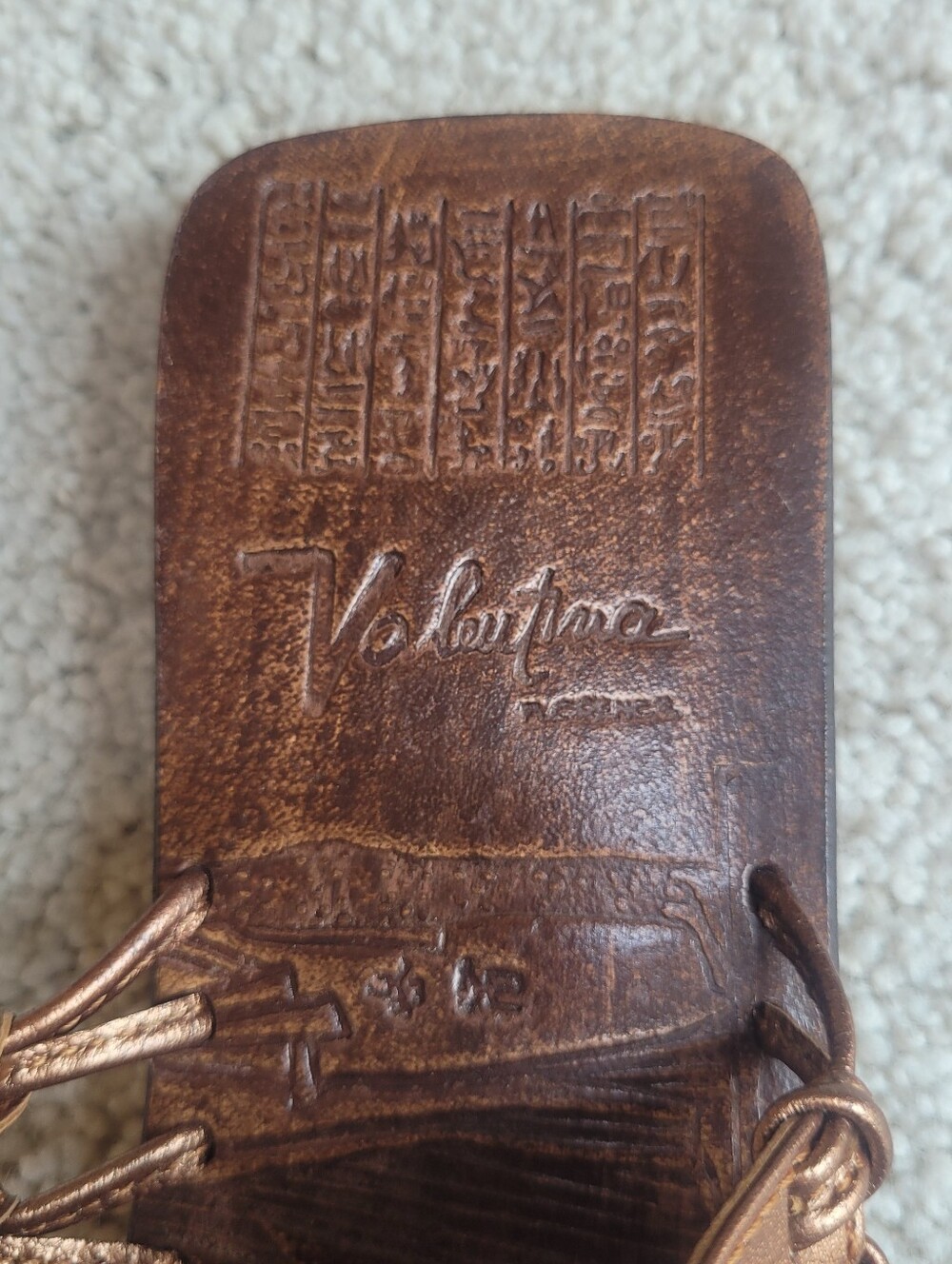 Valentina Florence Vero Cuoio Genuine Leather Embellished Toe-Post Sandals Boho - Picture 3 of 9